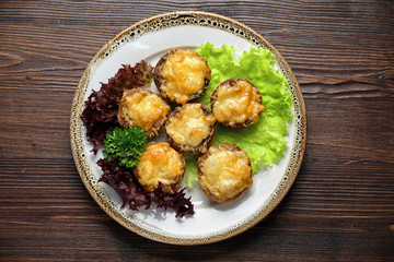 Stuffed champignons . catering menu