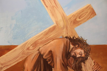Dipinto di Gesù con la croce