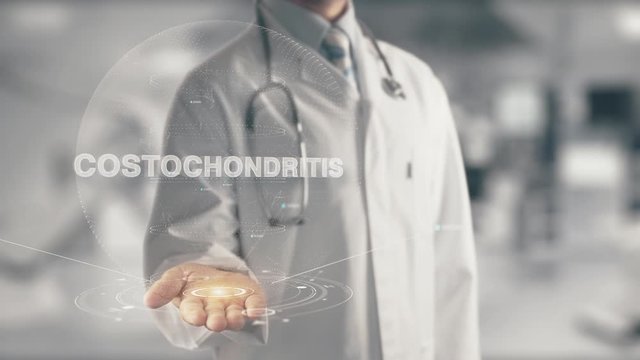 Doctor holding in hand Costochondritis