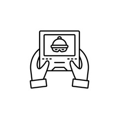 Theft gamepad cyber robbery. Vector icon. On white background