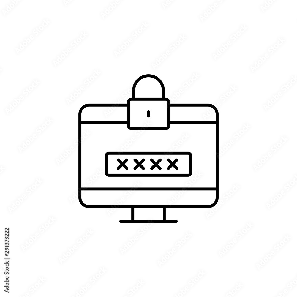 Poster phishing password computer cyber robbery. vector icon. on white background