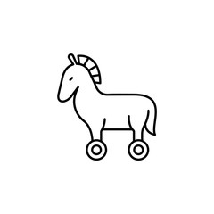 Trojan horse cyber robbery. Vector icon. On white background
