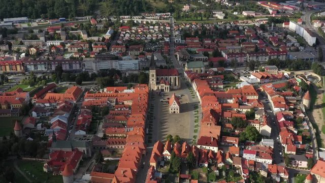 Aerial view of the beautiful city of Bardejov in Slovakia