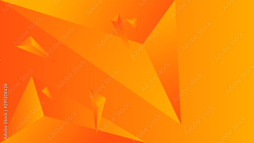 Poster orange triangle polygon gradient. element of color vector