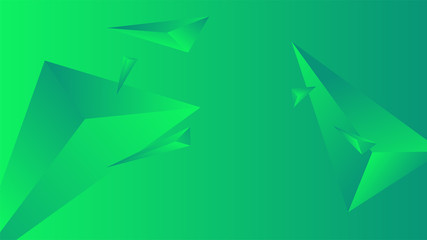 Green triangle polygon gradient. Element of color vector