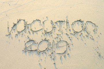 Written letters vacation 2019 in the sand