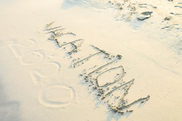 Written letters vacation 2020 in the sand 