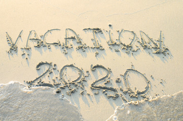 Written letters vacation 2020 in the sand 