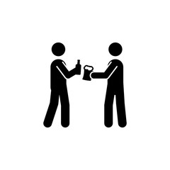 Clink glasses men beer icon. Element of oktoberfest icon