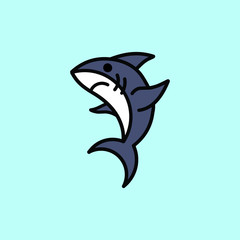 Obraz premium Shark icon flat. Singe animal icon from the big animals flat