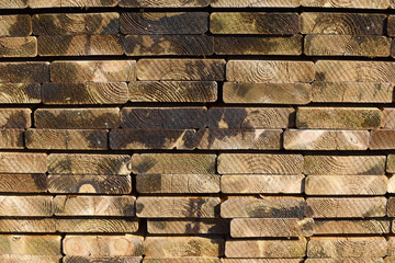 Lumber is in stock. Texture, background. Close-up.