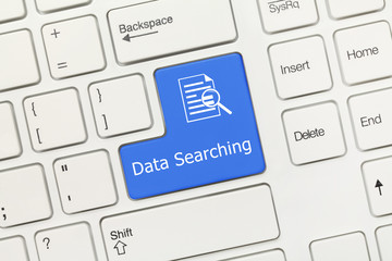 White conceptual keyboard - Data Searching (blue key)