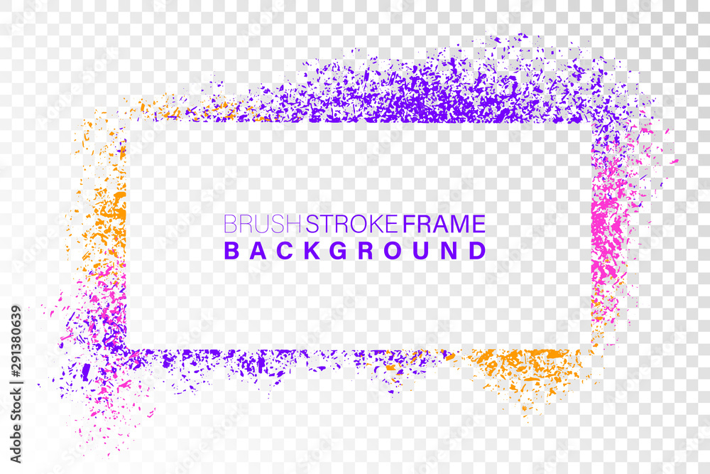Poster hand drawn grunge frame rectangular shape. various colors splaches with copy space. abstract artisti
