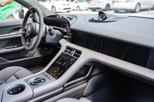 Porsche Taycan Electric Car Interior Dashboard