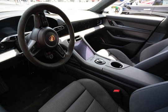 Porsche Taycan Electric Car Interior Dashboard