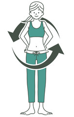 女性-全身-サイクル-2色