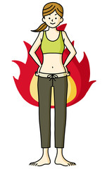 女性-全身-炎（燃焼・やる気）