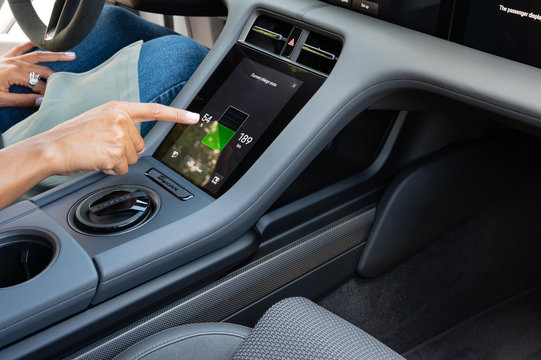 Porsche Taycan Electric Car Interior Dashboard