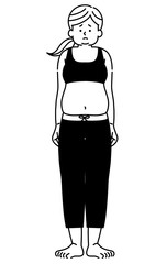 女性-全身-肥満-黒