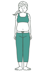 女性-全身-肥満-2色