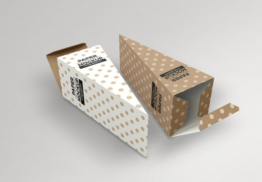 2 Cone Style Paper Boxes Mockup