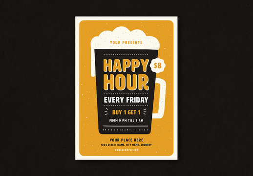 Happy Hour Graphic Flyer Layout