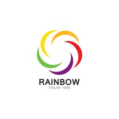 Rainbow logo template vector icon illustration
