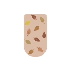 Nail leaf brown manicure icon. Element of nail design icon