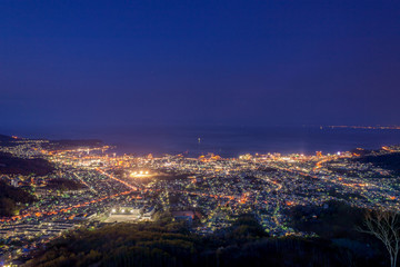 北海道・小樽市 春の天狗山からの夜景