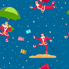 Seamless pattern with Santa Claus