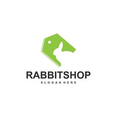 Rabbit logo template vector icon symbol illustration