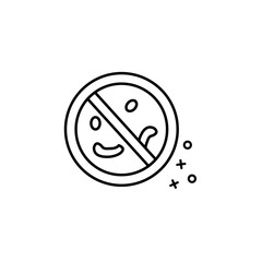 Antibacterial allergy no health icon. Element of fabric features icon