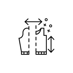 Schematic clothes textile icon. Element of fabric features icon