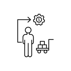 Dollar commerce finance icon. Element of overpopulation thin line icon