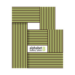 B - Unique alphabet shape design with Basketry pattern