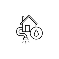 Water supply icon. Element of public services thin line icon