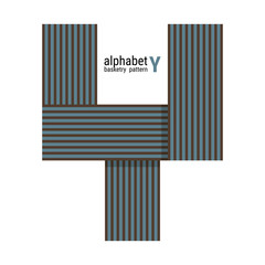 Y - Unique alphabet shape design with Basketry pattern