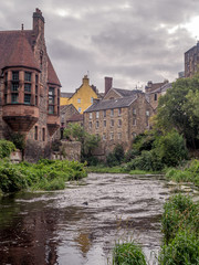 Fototapeta premium Picturesque Dean Village along the river Leith in Edinburgh, Scotland