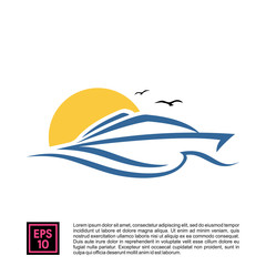 simple yacht logo vector