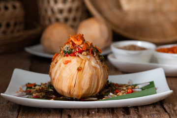Santol fruit  with sweet spicy sauce.