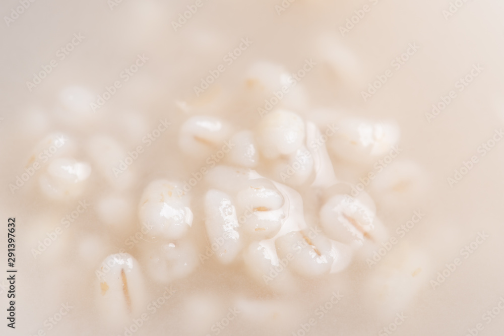 Canvas Prints Barley water in glass with raw and cooked