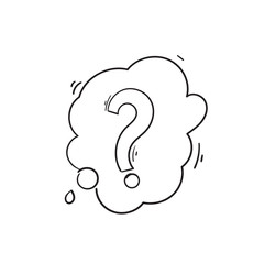 doodle Question Mark in Bubble Icon design template handdrawn style