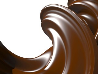Shiny sweet chocolate liquid splash.