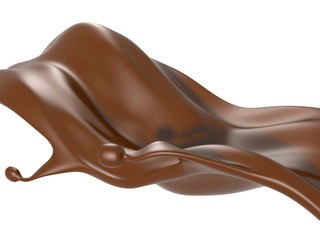 Shiny sweet chocolate liquid splash.