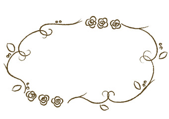 花のフレーム　単色