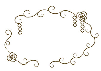 花のフレーム　単色