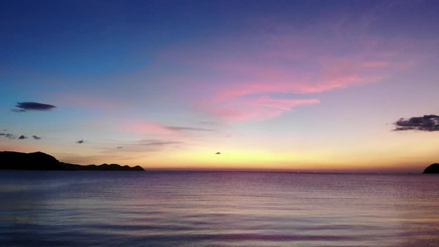 日本海　若狭美浜の夕焼け　福井県三方郡　ドローン空撮