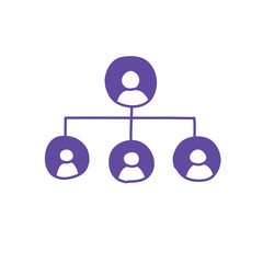 staff communication scheme doodle icon, vector illustration