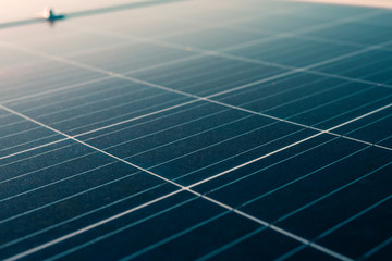 Close up view ,Solar Panel install on roof-deck in big building for generation of electric power, ecology power and green energy concept