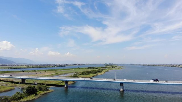 木曽三川　長良川　木曽川　堤防　岐阜県　三重県　ドローン空撮